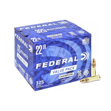 Federal .22LR Champion 36gr/2,33g Copper-Plated HP, 325 ks