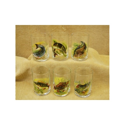 Poháre 35 ml rybársky motív 151N