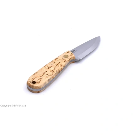 Nôž Brisa Necker 70 Scandi / Curly Birch / Leather
